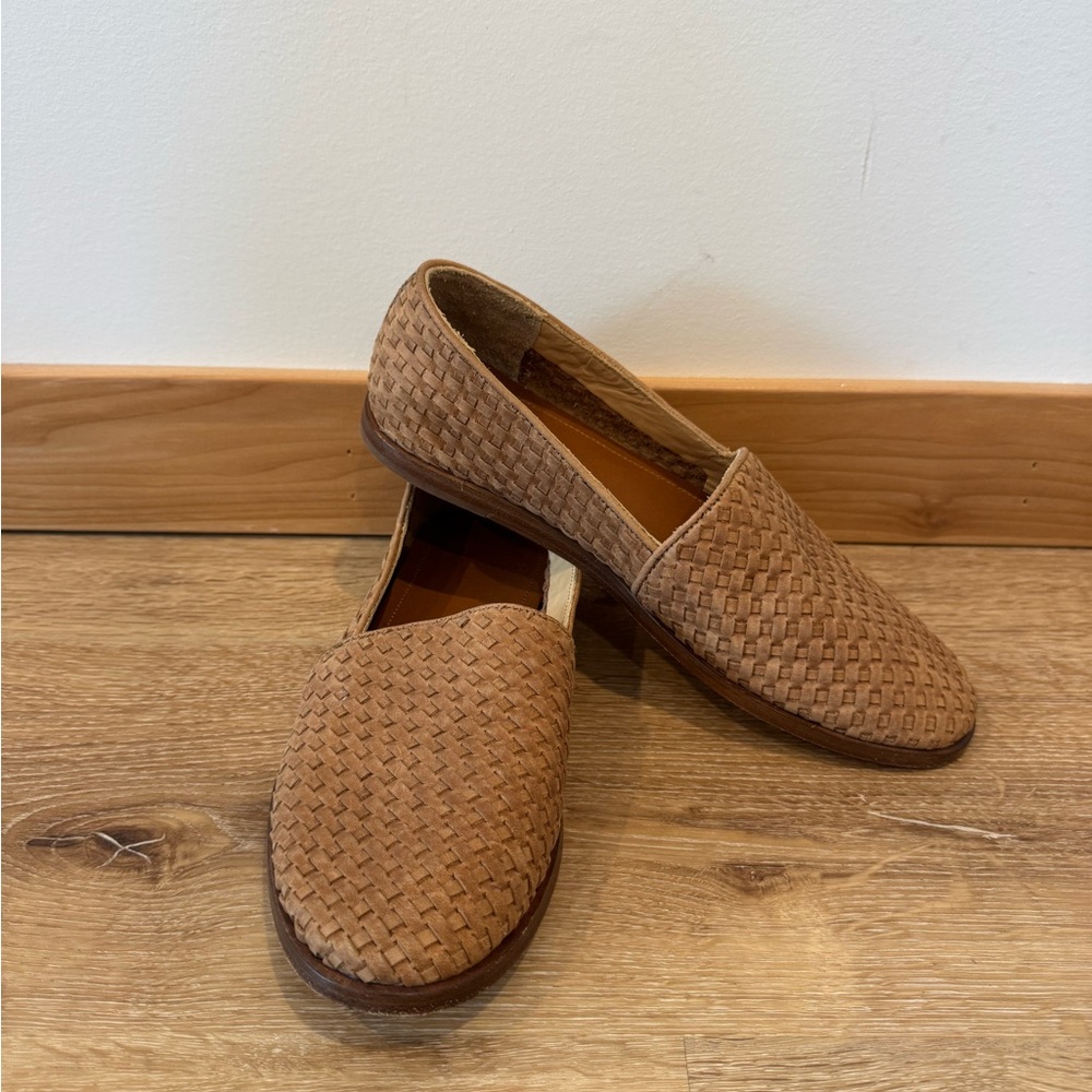 Men’s Nisolo Brown Alejandro Woven slip-on leather loafer’s size 8